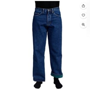 Stanley Fleece Lined Utility Insulated Denim Work Jeans Men's Size 36×34